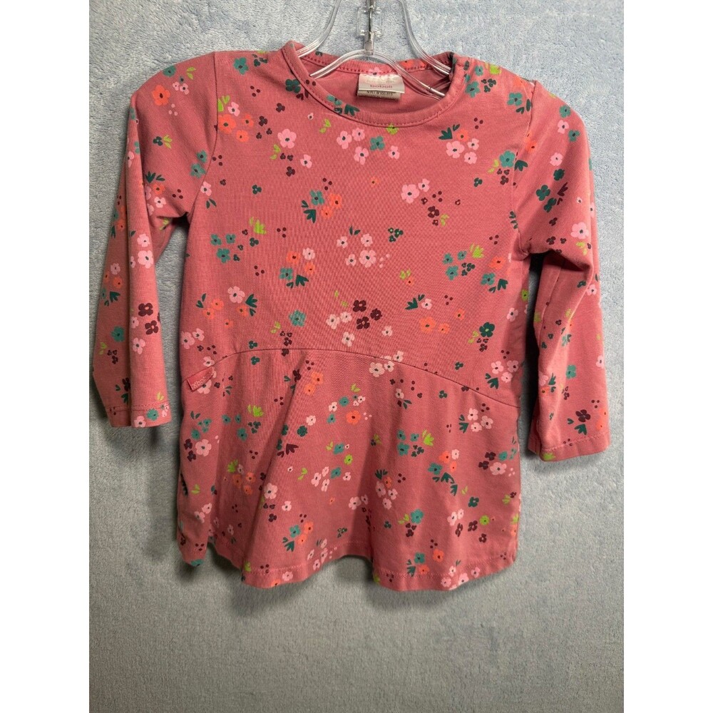 Boboli spanish/Spain dress cotton pink with flowers, long sleeve 80cm--12 months